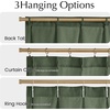 NICETOWN Natural Pinch Pleated Linen Kitchen Window Curtains(Forest Green)