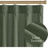 NICETOWN Natural Pinch Pleated Linen Kitchen Window Curtains(Forest Green)