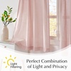 NICETOWN Natural Pinch Pleated Linen Kitchen Window Curtains(Light Pink)