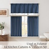 NICETOWN Natural Pinch Pleated Linen Kitchen Window Curtains(Navy Blue)