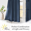 NICETOWN Natural Pinch Pleated Linen Kitchen Window Curtains(Navy Blue)