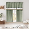NICETOWN Natural Pinch Pleated Linen Kitchen Window Curtains(Sage Green)