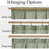 NICETOWN Natural Pinch Pleated Linen Kitchen Window Curtains(Sage Green)