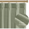 NICETOWN Natural Pinch Pleated Linen Kitchen Window Curtains(Sage Green)