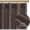 NICETOWN Natural Pinch Pleated Linen Kitchen Window Curtains(Taupe)