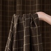 NICETOWN Olive Green Linen Plaid Bedroom Curtains, Rod Pocket & Back Tab Geometric Jacquard Thick Wovern Mudcloth Light Filtering Window Treatments for Home Decor, W52 x L84, 2 Panels(Brown)
