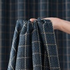 NICETOWN Olive Green Linen Plaid Bedroom Curtains, Rod Pocket & Back Tab Geometric Jacquard Thick Wovern Mudcloth Light Filtering Window Treatments for Home Decor, W52 x L84, 2 Panels(Dusty Blue)