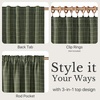 NICETOWN Olive Green Linen Plaid Bedroom Curtains, Rod Pocket & Back Tab Geometric Jacquard Thick Wovern Mudcloth Light Filtering Window Treatments for Home Decor, W52 x L84, 2 Panels(Olive Green)