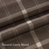 NICETOWN Pinch Pleated Blue Plaid Curtains 2 Panels, W40 x L84 in, Linen Blend Light Filtering Privacy Draperies with Grid Tartan Pattern, Premium Curtains for Living Room, Dining Room with Hooks(Deep Taupe)
