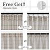 NICETOWN Pinch Pleated Blue Plaid Curtains 2 Panels, W40 x L84 in, Linen Blend Light Filtering Privacy Draperies with Grid Tartan Pattern, Premium Curtains for Living Room, Dining Room with Hooks(Linen White)