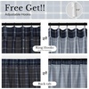 NICETOWN Pinch Pleated Blue Plaid Curtains 2 Panels, W40 x L84 in, Linen Blend Light Filtering Privacy Draperies with Grid Tartan Pattern, Premium Curtains for Living Room, Dining Room with Hooks(Navy Blue)