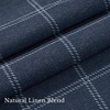 NICETOWN Pinch Pleated Blue Plaid Curtains 2 Panels, W40 x L84 in, Linen Blend Light Filtering Privacy Draperies with Grid Tartan Pattern, Premium Curtains for Living Room, Dining Room with Hooks(Dark Blue)