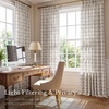 NICETOWN Pinch Pleated Blue Plaid Curtains 2 Panels, W40 x L84 in, Linen Blend Light Filtering Privacy Draperies with Grid Tartan Pattern, Premium Curtains for Living Room, Dining Room with Hooks(Off-white)