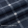 NICETOWN Pinch Pleated Blue Plaid Curtains 2 Panels, W40 x L84 in, Linen Blend Light Filtering Privacy Draperies with Grid Tartan Pattern, Premium Curtains for Living Room, Dining Room with Hooks(Navy Blue)