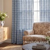 NICETOWN Pinch Pleated Blue Plaid Curtains 2 Panels, W40 x L84 in, Linen Blend Light Filtering Privacy Draperies with Grid Tartan Pattern, Premium Curtains for Living Room, Dining Room with Hooks(Dusty Blue)