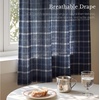 NICETOWN Pinch Pleated Blue Plaid Curtains 2 Panels, W40 x L84 in, Linen Blend Light Filtering Privacy Draperies with Grid Tartan Pattern, Premium Curtains for Living Room, Dining Room with Hooks(Navy Blue)