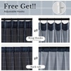 NICETOWN Pinch Pleated Blue Plaid Curtains 2 Panels, W40 x L84 in, Linen Blend Light Filtering Privacy Draperies with Grid Tartan Pattern, Premium Curtains for Living Room, Dining Room with Hooks(Dark Blue)