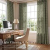 NICETOWN Pinch Pleated Blue Plaid Curtains 2 Panels, W40 x L84 in, Linen Blend Light Filtering Privacy Draperies with Grid Tartan Pattern, Premium Curtains for Living Room, Dining Room with Hooks(Moss Green)