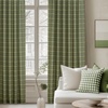 NICETOWN Pinch Pleated Blue Plaid Curtains 2 Panels, W40 x L84 in, Linen Blend Light Filtering Privacy Draperies with Grid Tartan Pattern, Premium Curtains for Living Room, Dining Room with Hooks(Green)