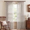NICETOWN Pinch Pleated Blue Plaid Curtains 2 Panels, W40 x L84 in, Linen Blend Light Filtering Privacy Draperies with Grid Tartan Pattern, Premium Curtains for Living Room, Dining Room with Hooks(Off-white)