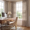 NICETOWN Pinch Pleated Blue Plaid Curtains 2 Panels, W40 x L84 in, Linen Blend Light Filtering Privacy Draperies with Grid Tartan Pattern, Premium Curtains for Living Room, Dining Room with Hooks(Tan)