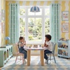 NICETOWN Pom Pom Pink Curtains for Kids Room 84 inches Long, Room Darkening Double Layer Sheer Thermal Drapes Grommet Window Treatments for Girls Bedroom/Nursery, W52 x L84, 2 Panels(Aqua)