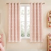 NICETOWN Pom Pom Pink Curtains for Kids Room 84 inches Long, Room Darkening Double Layer Sheer Thermal Drapes Grommet Window Treatments for Girls Bedroom/Nursery, W52 x L84, 2 Panels(Pink)