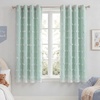 NICETOWN Pom Pom Pink Curtains for Kids Room 84 inches Long, Room Darkening Double Layer Sheer Thermal Drapes Grommet Window Treatments for Girls Bedroom/Nursery, W52 x L84, 2 Panels(Aqua)