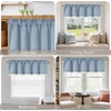 NICETOWN Sage Green 2 Layers Linen Valance, 52″ W x 18″ L, 1 Panel(Dusty Blue)