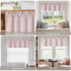 NICETOWN Sage Green 2 Layers Linen Valance, 52″ W x 18″ L, 1 Panel(Light Pink)