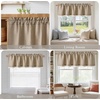 NICETOWN Sage Green 2 Layers Linen Valance, 52″ W x 18″ L, 1 Panel(Natural)