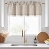 NICETOWN Sage Green 2 Layers Linen Valance, 52″ W x 18″ L, 1 Panel(Oatmeal)