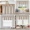 NICETOWN Sage Green 2 Layers Linen Valance, 52″ W x 18″ L, 1 Panel(Oatmeal)
