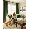 NICETOWN Sage Green Velvet Blackout Curtains 96 Inch Long for Bedroom, Dorm, Dining/Living Room, Thermal Solid Heavy Matt Pinch Pleat Back Tab Track Window Treatment for Hall, Theater (2 Panels, 40 W)(Olive Green)