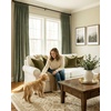 NICETOWN Sage Green Velvet Blackout Curtains 96 Inch Long for Bedroom, Dorm, Dining/Living Room, Thermal Solid Heavy Matt Pinch Pleat Back Tab Track Window Treatment for Hall, Theater (2 Panels, 40 W)(Sage Green)