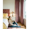 NICETOWN Sage Green Velvet Blackout Curtains 96 Inch Long for Bedroom, Dorm, Dining/Living Room, Thermal Solid Heavy Matt Pinch Pleat Back Tab Track Window Treatment for Hall, Theater (2 Panels, 40 W)(Blush Pink)