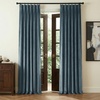 NICETOWN Sage Green Velvet Blackout Curtains 96 Inch Long for Bedroom, Dorm, Dining/Living Room, Thermal Solid Heavy Matt Pinch Pleat Back Tab Track Window Treatment for Hall, Theater (2 Panels, 40 W)(Stone Blue)