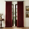 NICETOWN Sage Green Velvet Blackout Curtains 96 Inch Long for Bedroom, Dorm, Dining/Living Room, Thermal Solid Heavy Matt Pinch Pleat Back Tab Track Window Treatment for Hall, Theater (2 Panels, 40 W)(Red)