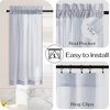 NICETOWN Sheer Sage Linen Striped Print Kitchen Curtains, 30×24, 2 Panels(Blue)