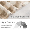 NICETOWN Sheer Sage Linen Striped Print Kitchen Curtains, 30×24, 2 Panels(Coffe & White)