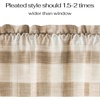 NICETOWN Sheer Sage Linen Striped Print Kitchen Curtains, 30×24, 2 Panels(Coffe & White)