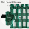 NICETOWN Sheer Sage Linen Striped Print Kitchen Curtains, 30×24, 2 Panels(Green & White)
