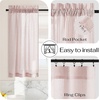 NICETOWN Sheer Sage Linen Striped Print Kitchen Curtains, 30×24, 2 Panels(Light Pink)