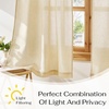 NICETOWN Sheer Sage Linen Striped Print Kitchen Curtains, 30×24, 2 Panels(Yellow)