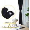 NICETOWN Strong Magnetic Curtain Tiebacks – Modern Simple Style Curtain Ties Backs Holdbacks Holders for Indoor/Outdoor Curtains (White, 18.5 X 4 Inches, Set of 4)(Black)