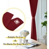 NICETOWN Strong Magnetic Curtain Tiebacks – Modern Simple Style Curtain Ties Backs Holdbacks Holders for Indoor/Outdoor Curtains (White, 18.5 X 4 Inches, Set of 4)(Burgundy Red)
