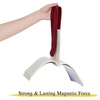 NICETOWN Strong Magnetic Curtain Tiebacks – Modern Simple Style Curtain Ties Backs Holdbacks Holders for Indoor/Outdoor Curtains (White, 18.5 X 4 Inches, Set of 4)(Burgundy Red)