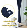 NICETOWN Strong Magnetic Curtain Tiebacks – Modern Simple Style Curtain Ties Backs Holdbacks Holders for Indoor/Outdoor Curtains (White, 18.5 X 4 Inches, Set of 4)(Navy Blue)
