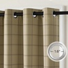 NICETOWN Taupe 100% Blackout Plaid Cabin Buffalo Gingham Curtain, 52W x 84L(Grid Pattern | Burlap & White)