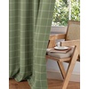 NICETOWN Taupe 100% Blackout Plaid Cabin Buffalo Gingham Curtain, 52W x 84L(Grid Pattern | Olive Green & White)